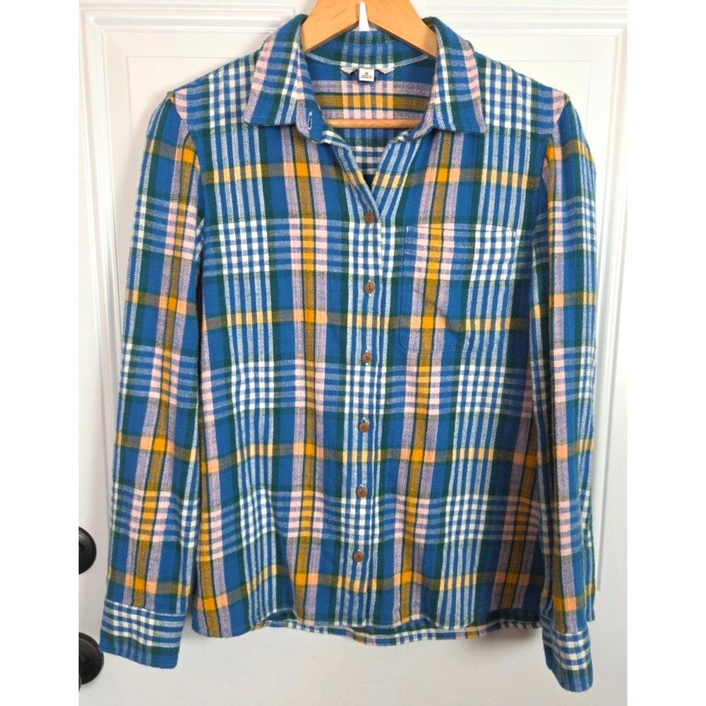 L.L. Bean Signature Womens Plaid Flannel Top Size M